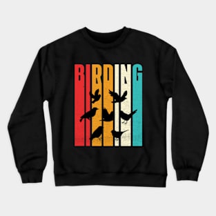 Vintage Birding For Birders With Birds Retro Crewneck Sweatshirt